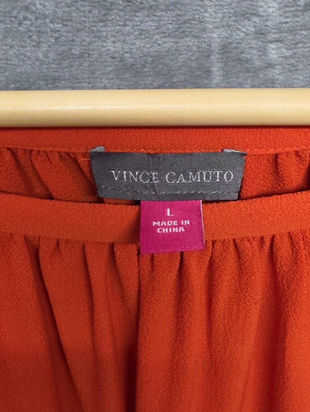 Vince Camuto Rust Orange Draped Tunic - Picture 2 of 6